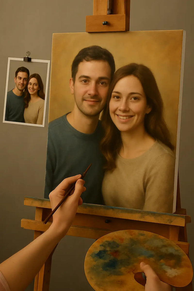 💑 ציור זוג מותאם אישית – ציור שמן ייחודי ורגשי