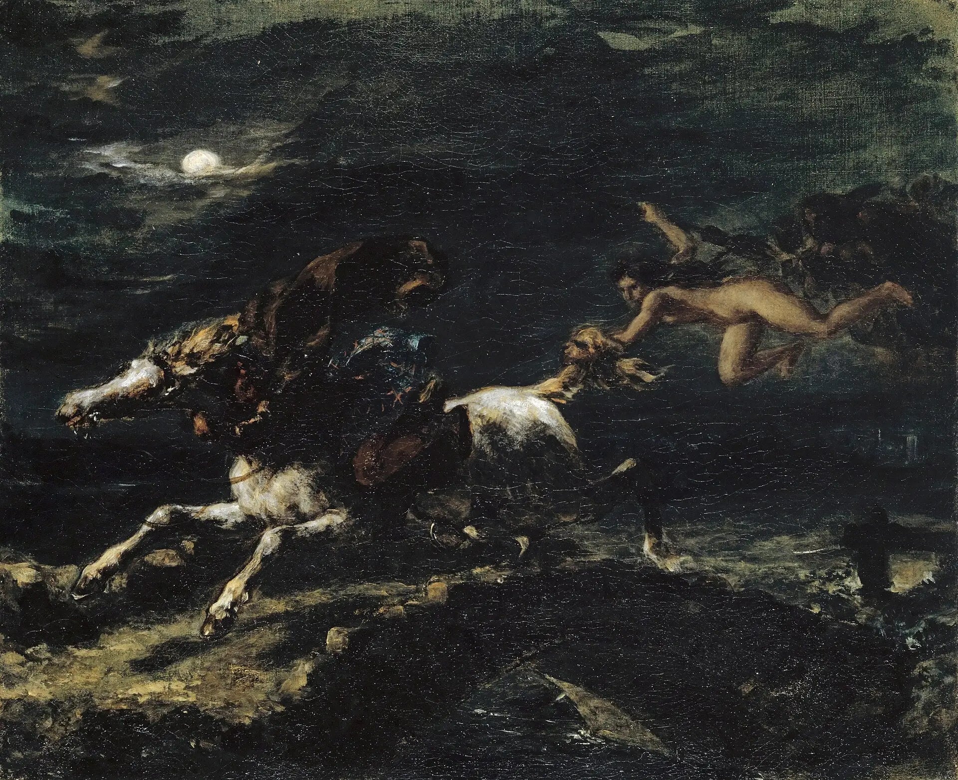 Tam O'Shanter poursuivi par les sorcières - Eugène Delacroix image 1 copie de tableau peinte à la main