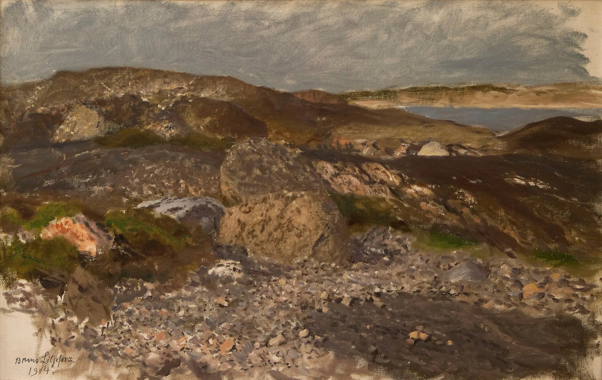 Terrain rocailleux - Bruno Liljefors image 1 copie peinte à la main à l’huile