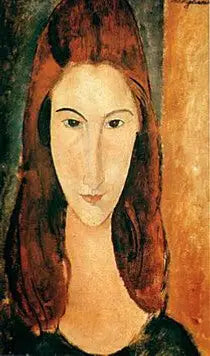 Reproduction du tableau « Tête de Jeanne Hébuterne de face - Amedeo Modigliani » par Alpha Reproduction en peinture à l’huile