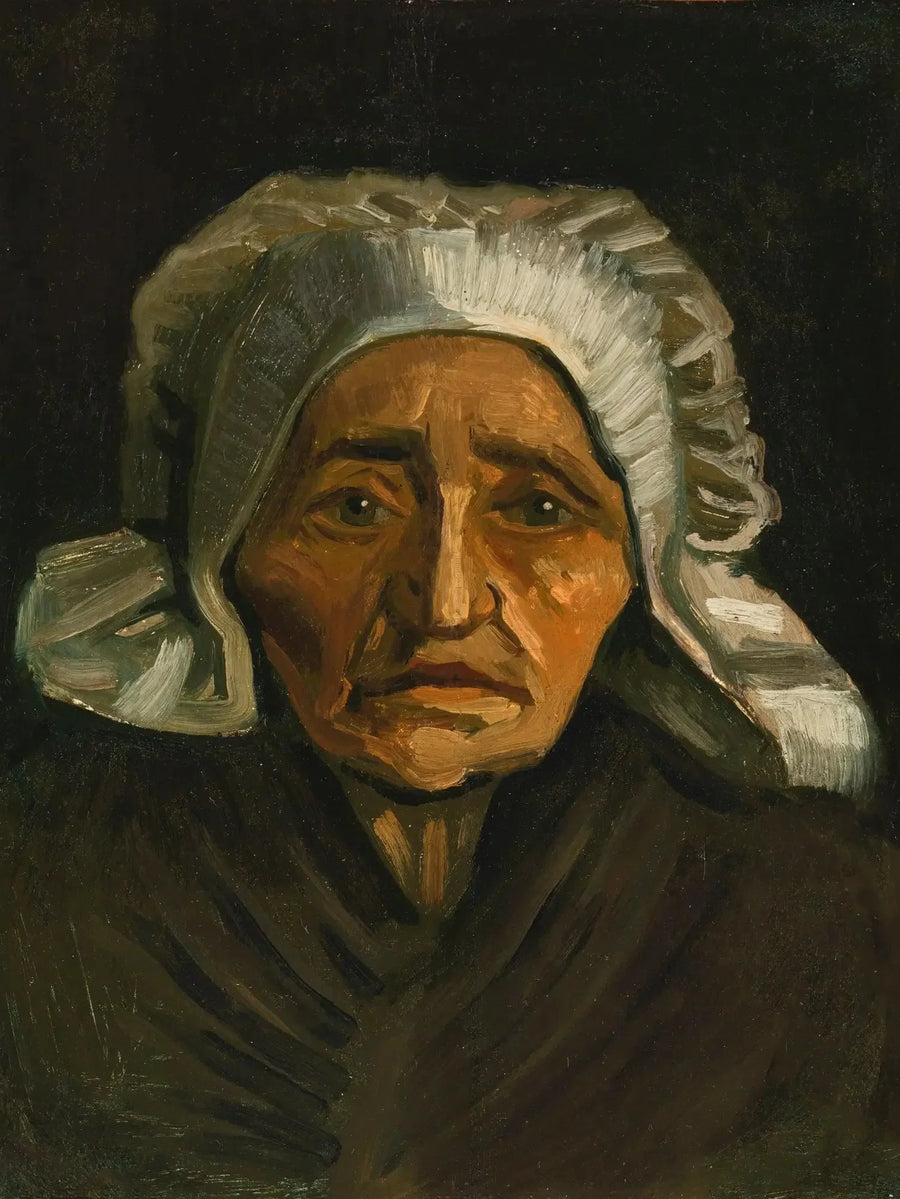 ראש איכרה עם כיסוי ראש לבן - Vincent van Gogh