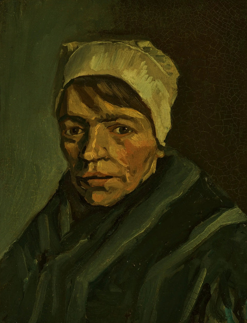 ראש של איכרה עם כובע לבן - Vincent van Gogh