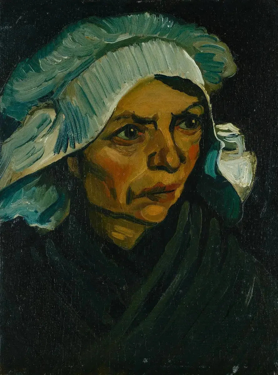 ראש של איכרה עם כובע לבן - Vincent van Gogh
