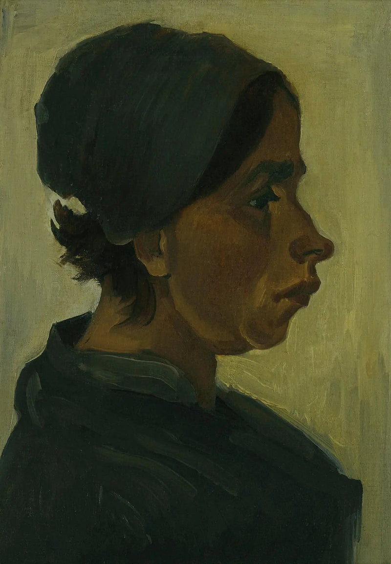 ראש איכרה עם כובע שחור - Vincent van Gogh