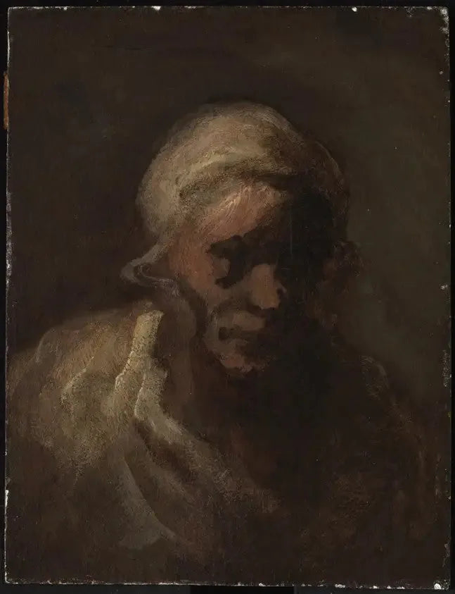 Tête de vieille femme - Honoré Daumier image 1 reproduction d’œuvre d’art à l’huile