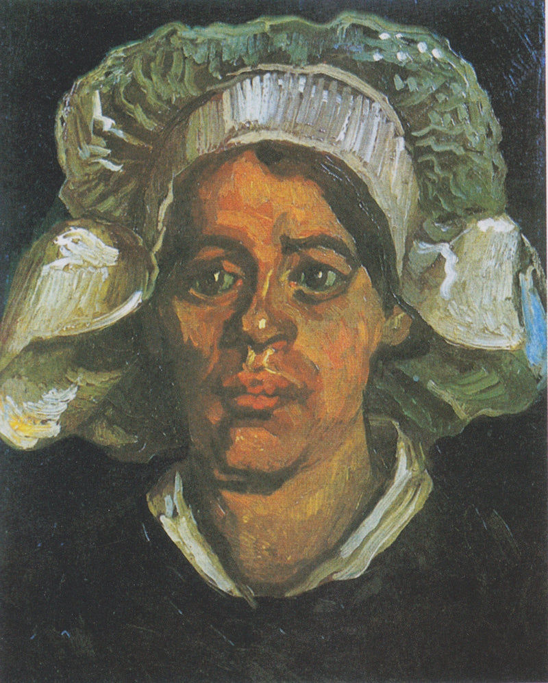 ראש של איכרה עם כובע לבן - Vincent van Gogh