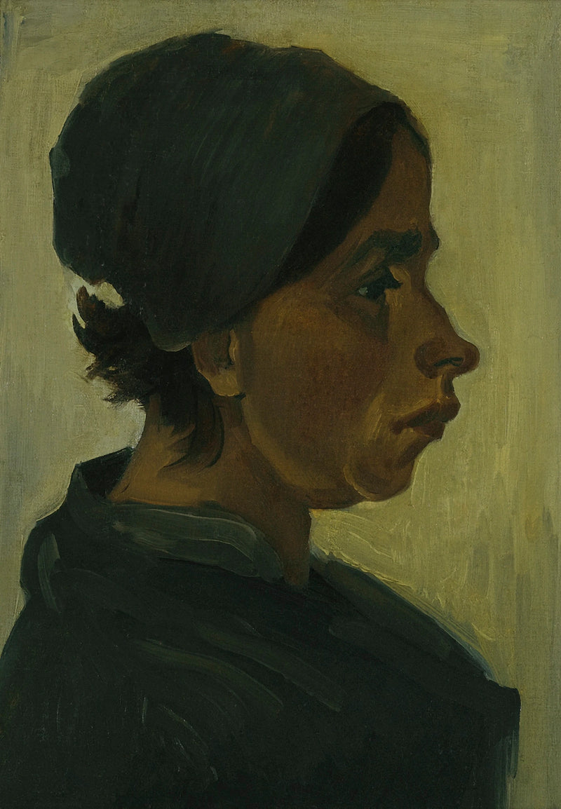 ראש איכרה עם כובע שחור - Vincent van Gogh