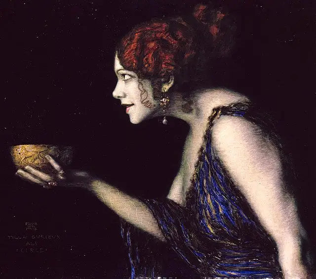 Reproduction du tableau « Tilla Durieux en tant que Circé - Franz von stuck » par Alpha Reproduction en peinture à l’huile