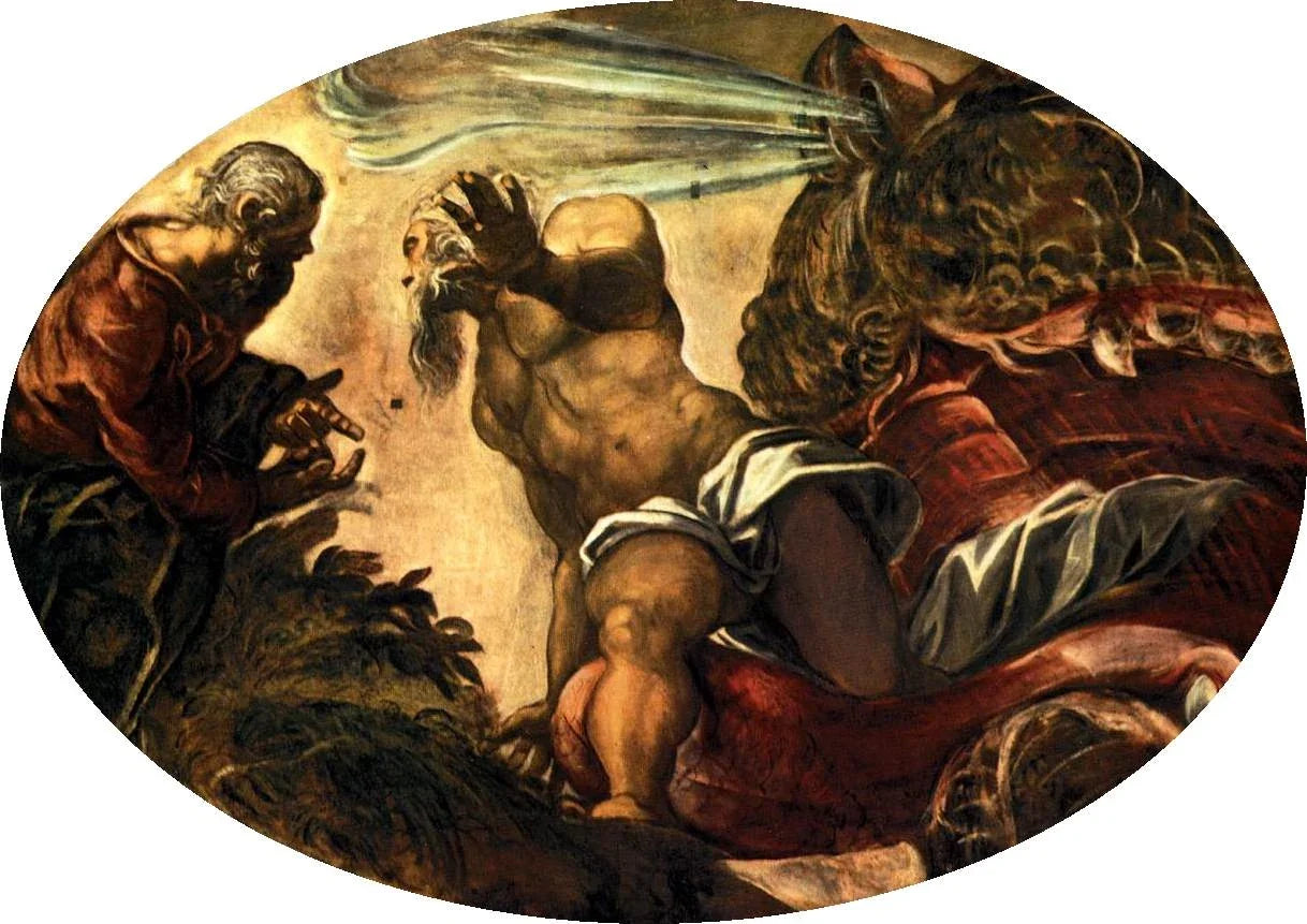 Jonah Leaves the Whale's Belly, peinture de Le Tintoret