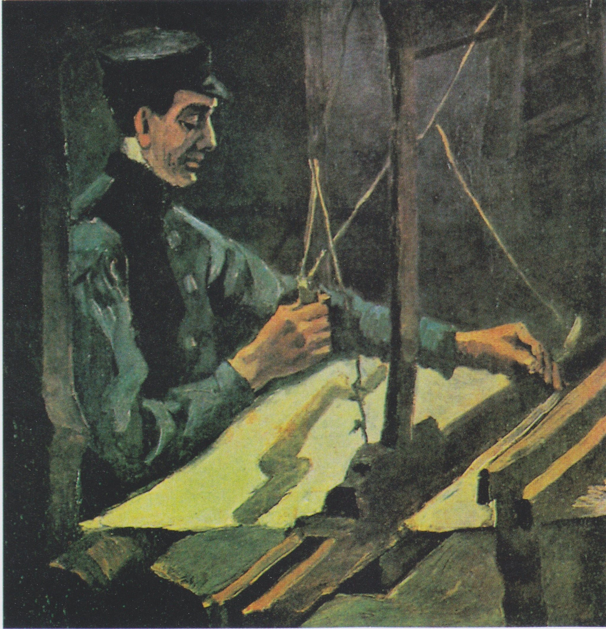 Tisserand tourné vers la droite en demi-figure F26 JH450 — Vincent van Gogh