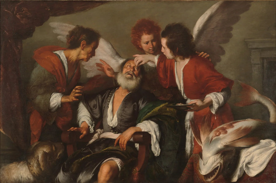 Tobias guérit la cécité de son père - Bernardo Strozzi