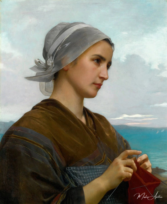 Tricoteuse Bretonne - William Bouguereau Reproductions de tableaux à la peinture à l’huile