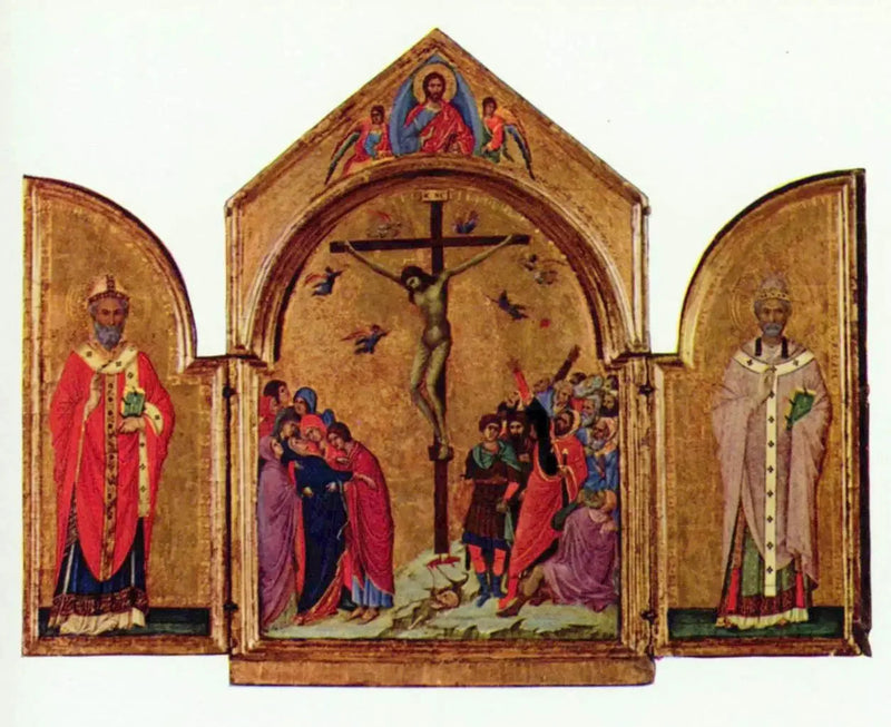 טריפטיך: הצלב; המושיע עם המלאכים; סנט ניקולס; סנט גרגוריוס - דוצ'יו די בואנינסנה