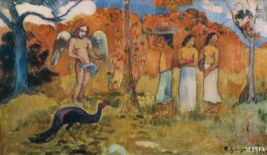 Trois femmes et un ange - Paul Gauguin - Reproductions de tableaux et peintures haut de gamme