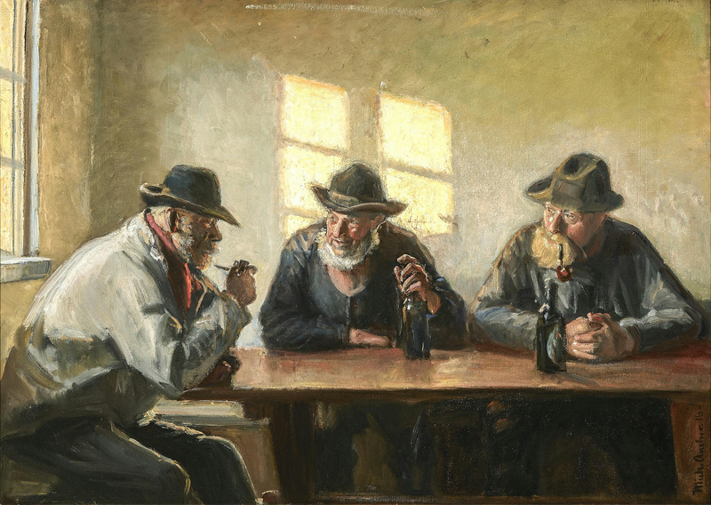 שלושה דייגים בחנות בברונדום (1916). - מייקל פיטר אנכר