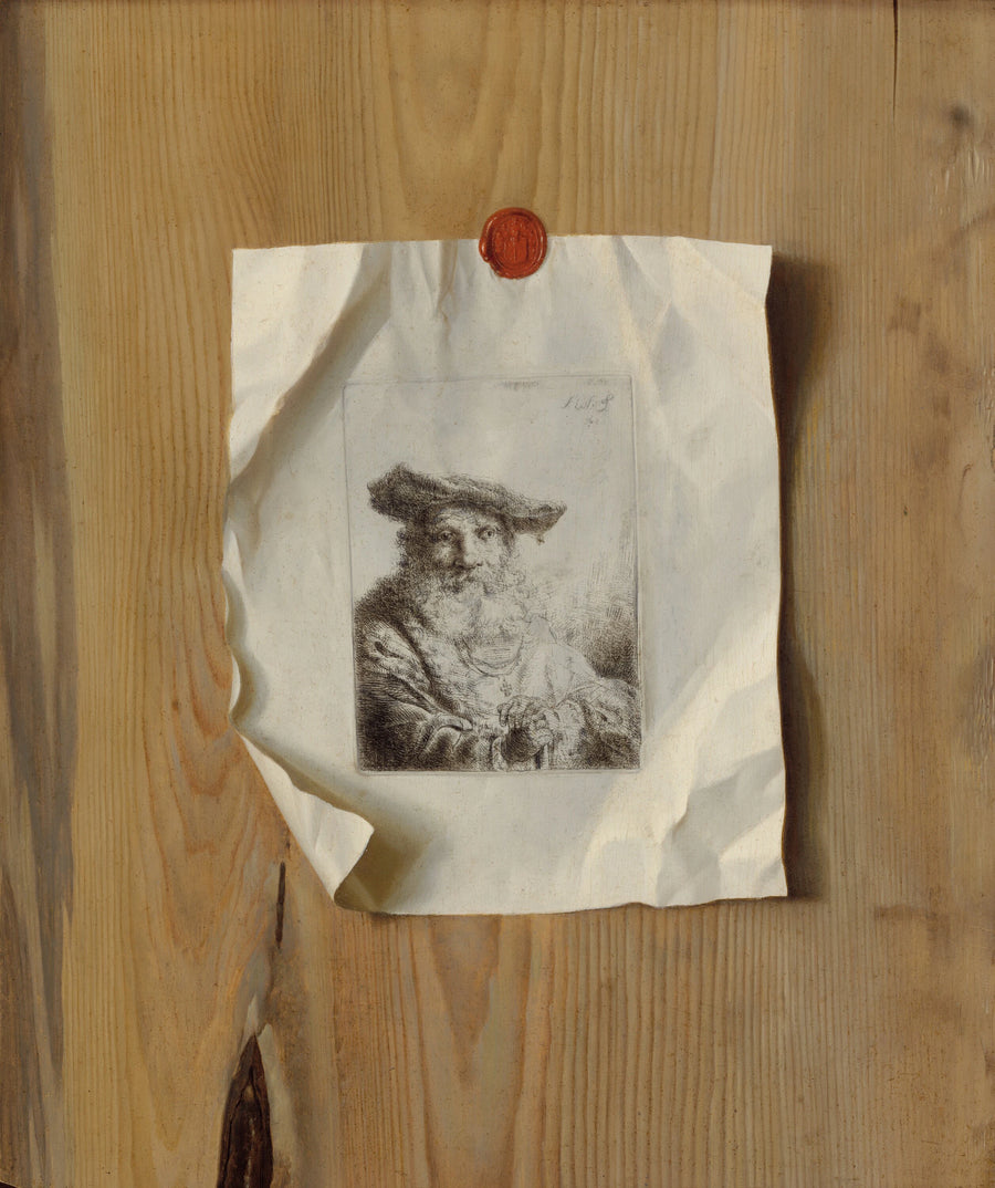 Trompe l'oeil d'une eau-forte de Ferdinand Bol - Dutch 17th Century