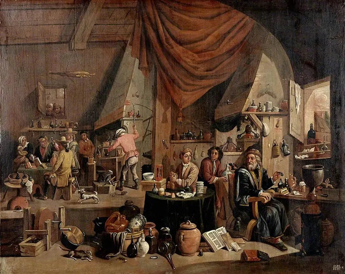Un alchimiste dans son laboratoire - David Teniers le Jeune image 1 copie peinte à la main à l’huile