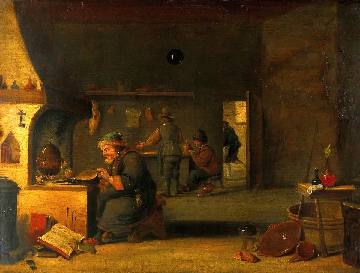 Un alchimiste dans son laboratoire - David Teniers le Jeune - Alpha Reproduction