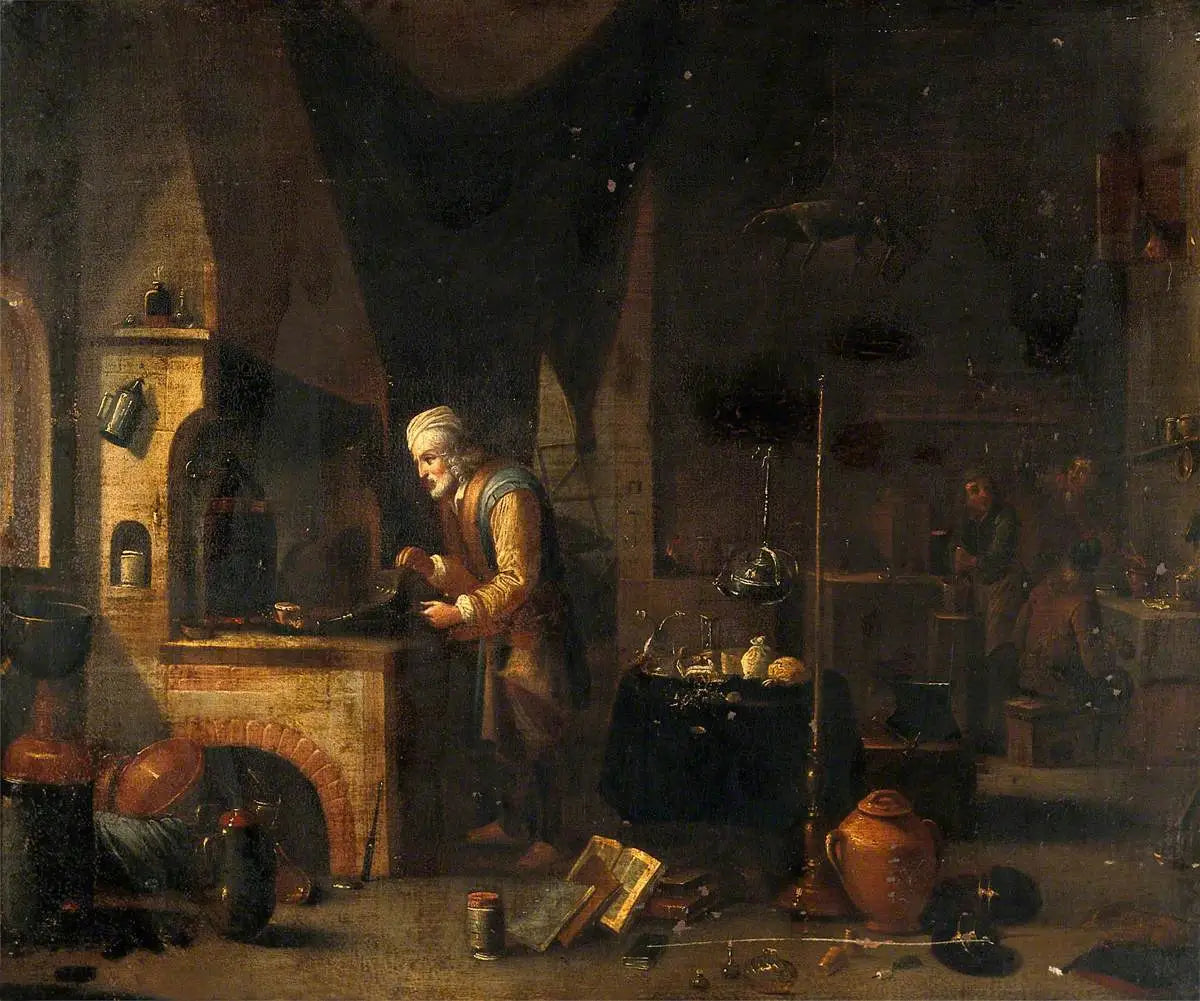 Un alchimiste dans son laboratoire - David Teniers le Jeune - Alpha Reproduction
