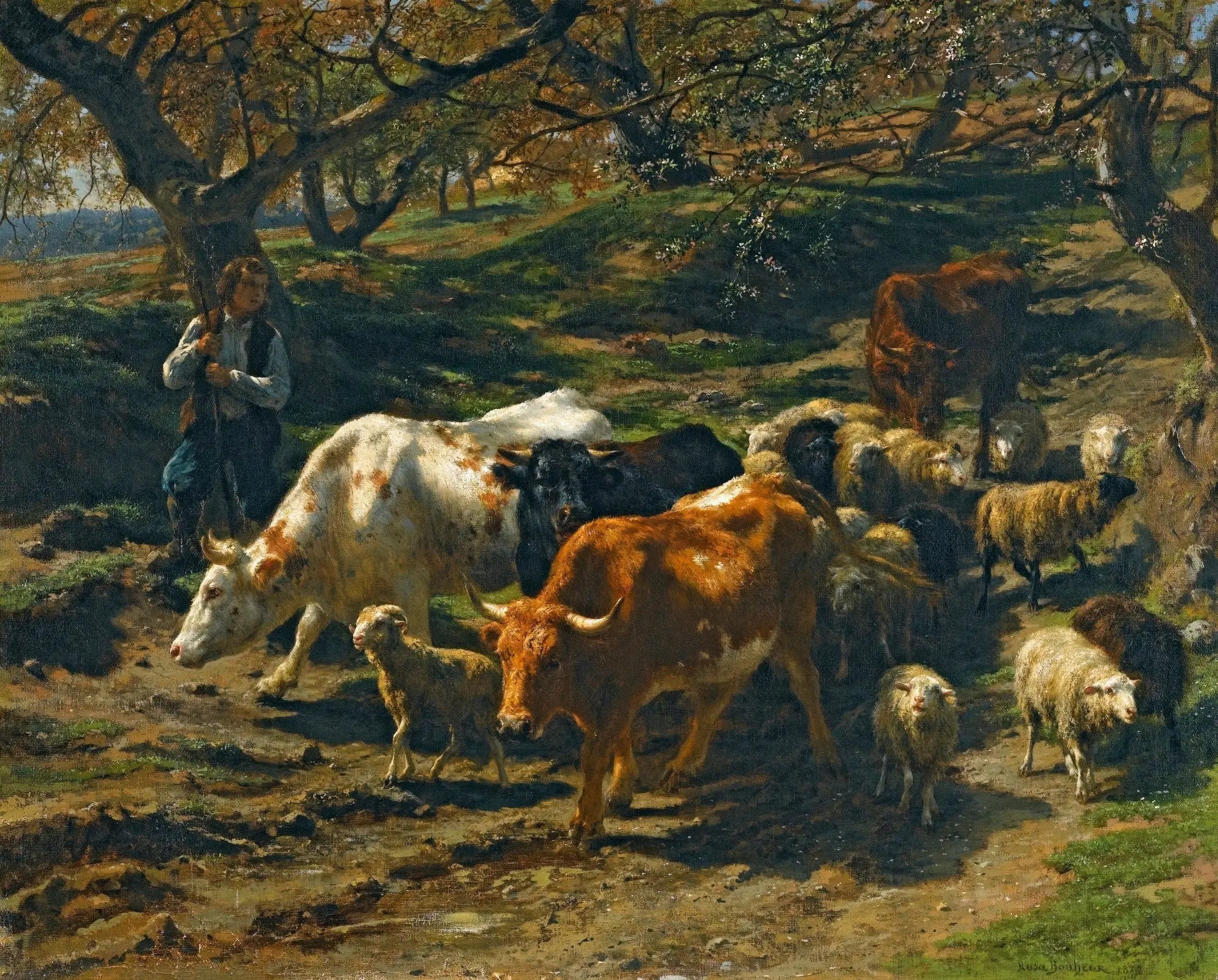 Un berger avec son Troupeau - Rosa Bonheur - Alpha Reproduction