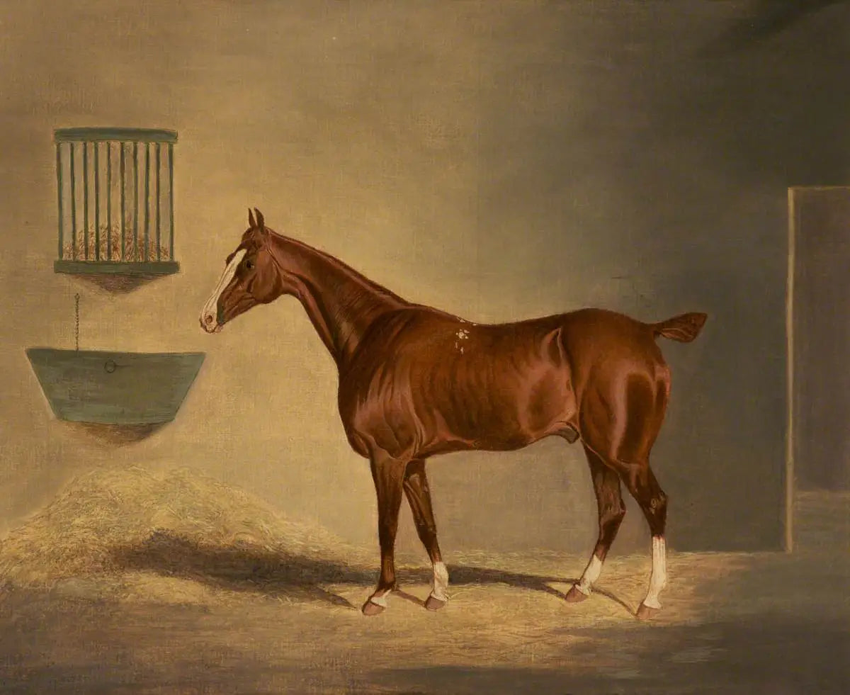 Un cheval alezan dans une écurie - John Frederick Herring, Sr. image 1 copie de tableau peinte à la main