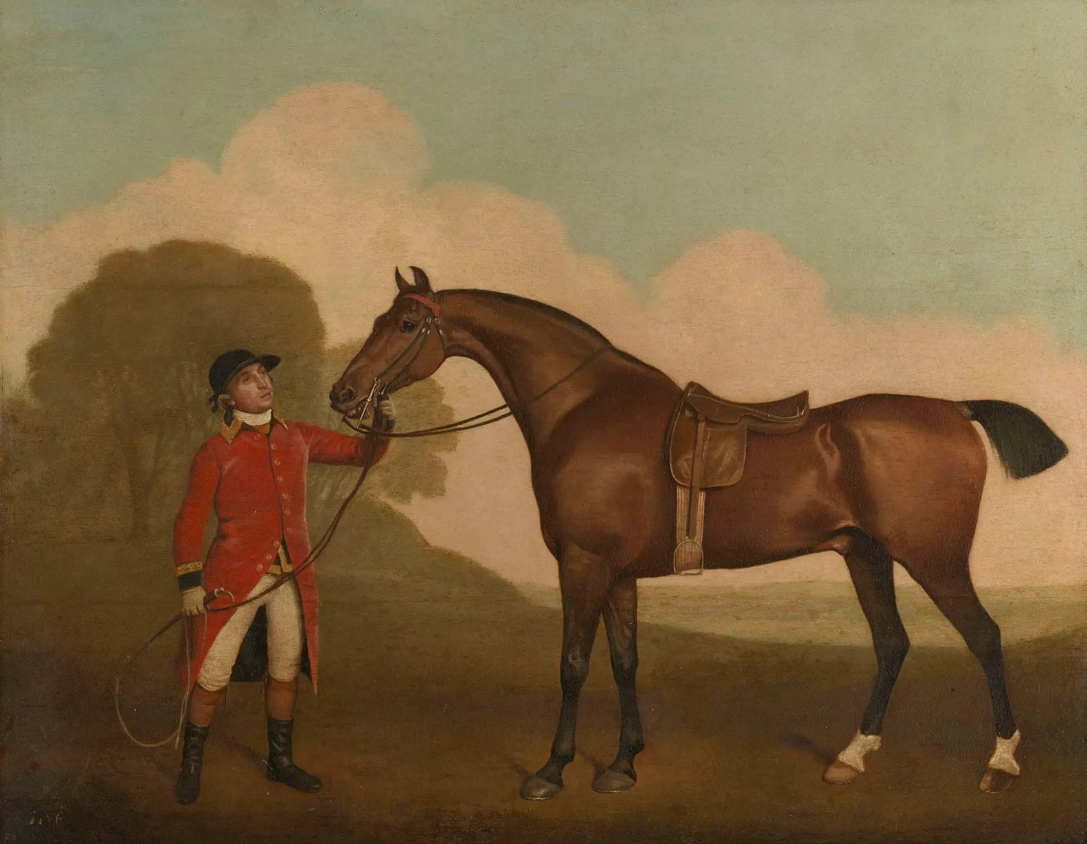 Un cheval bai avec un palefrenier - George Stubbs - Alpha Reproduction