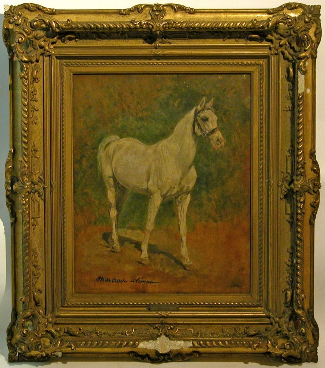 Un cheval blanc - Ernest Meissonier image 1 copie peinte à la main à l’huile