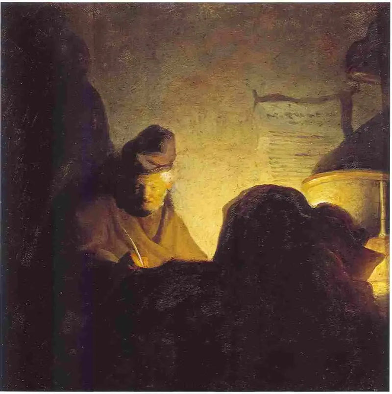 מלומד באור הנרות - רמברנדט