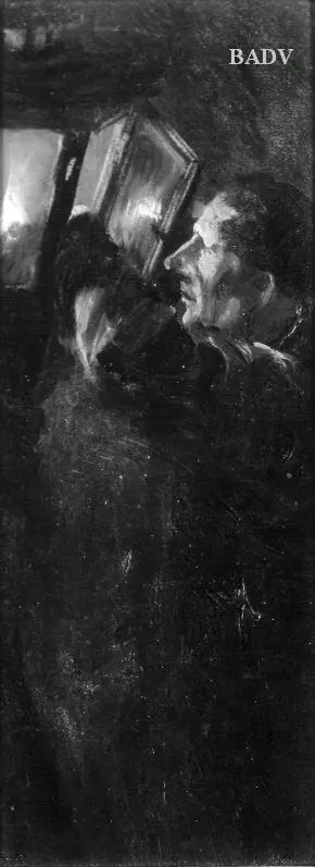 גבר שמדליק פנס - אדולף פון מenzel