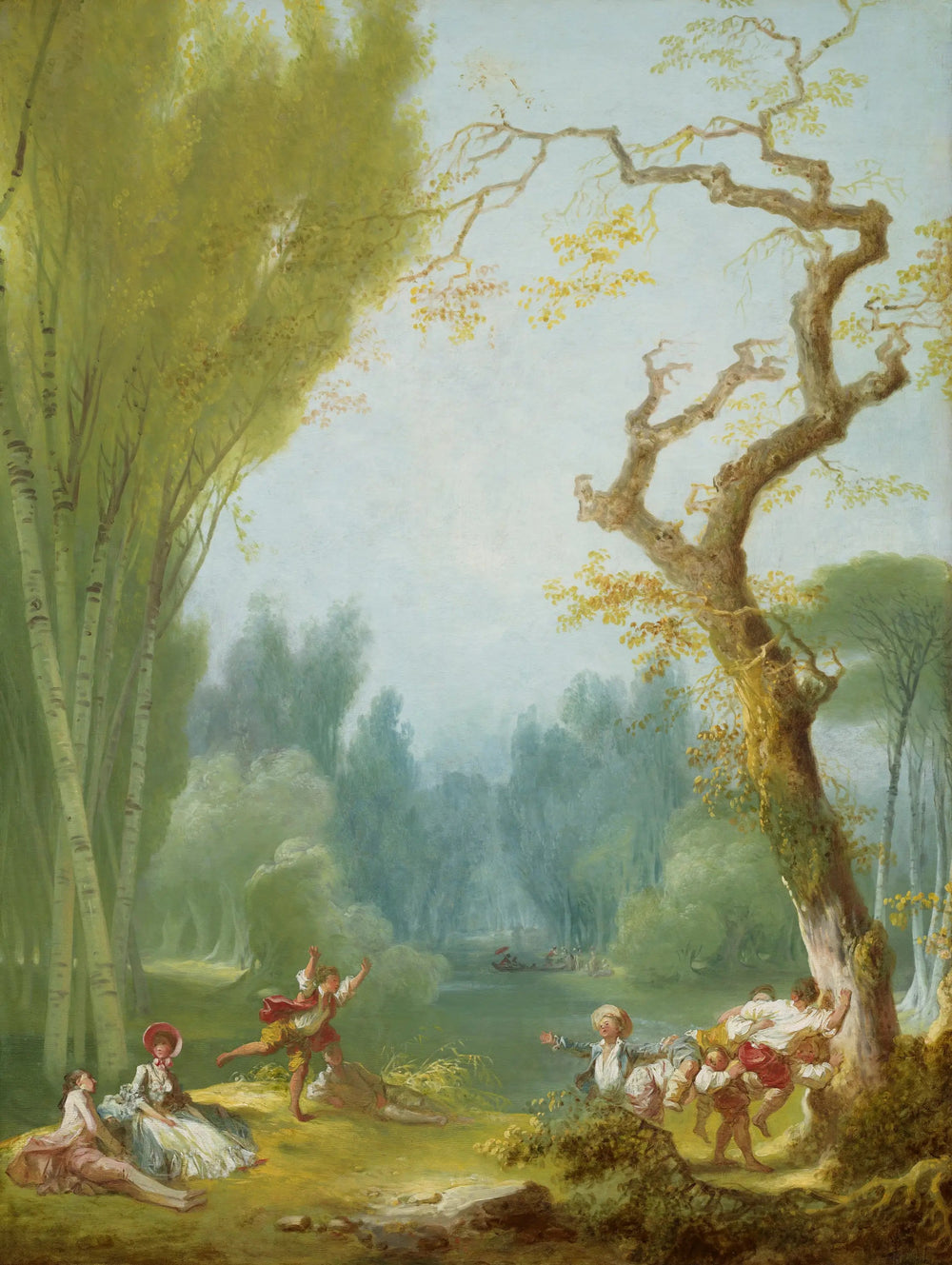 Un jeu de cheval et de cavalier - Jean-Honoré Fragonard image 1 reproduction de peinture à l’huile