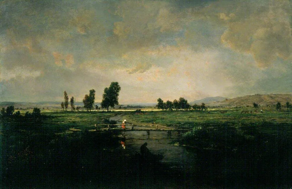 Un marais dans les Landes - Théodore Rousseau image 1 copie de tableau peinte à la main