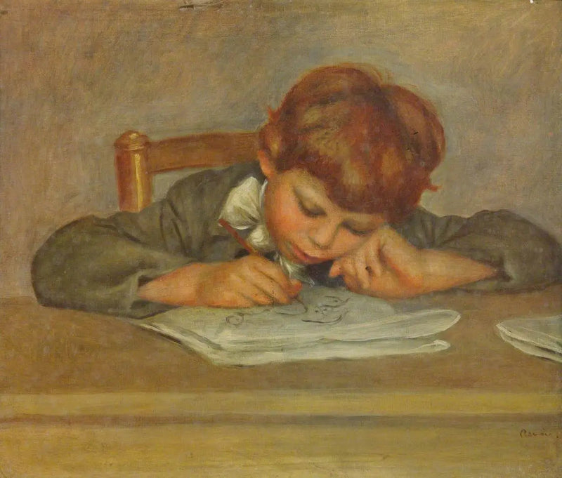 ילד קטן כותב - פייר-אוגוסט רנואר