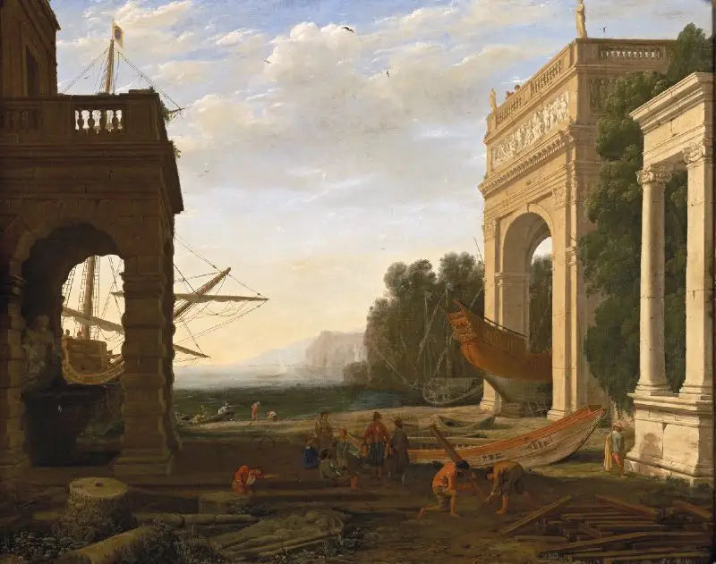 Un port maritime méditerranéen avec des navires - Claude Lorrain - Alpha Reproduction
