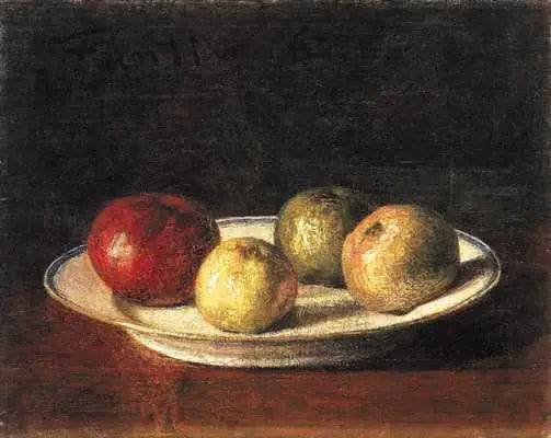 Une assiette de pommes - Henri Fantin-Latour image 1 tableau peint à l’huile sur toile