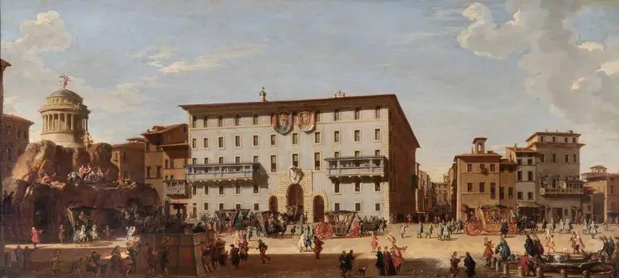 מסיבת חג בפיאצה די סגנה, רומא, 1727 - ג'ובאני פאולו פאניני