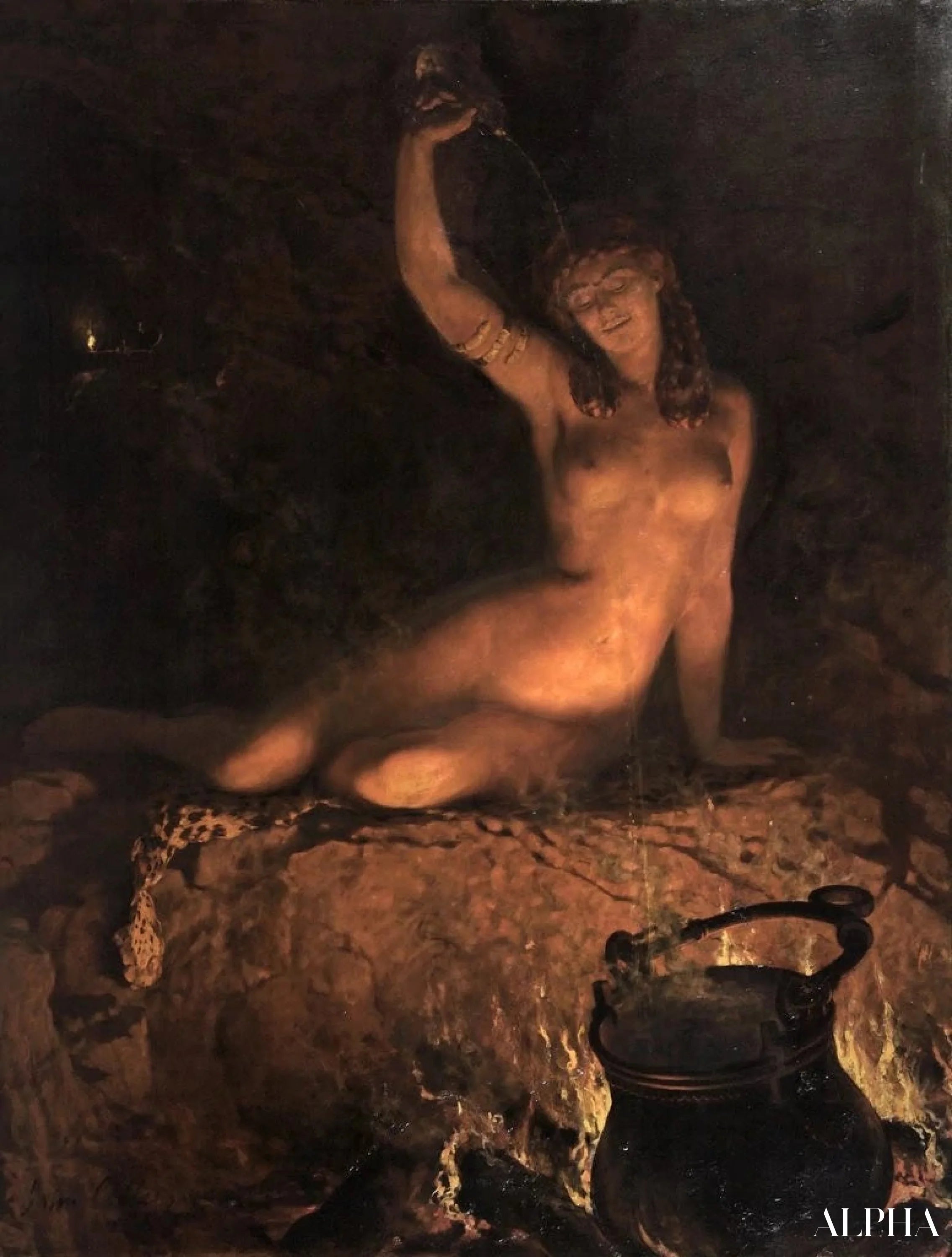 Reproduction du tableau « Une incantation - John Collier » par Alpha Reproduction en peinture à l’huile