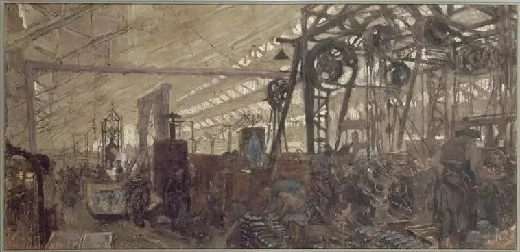 Usine de fabrication d'armement à Lyon : la forge - Édouard Vuillard image 1 reproduction artisanale de tableau