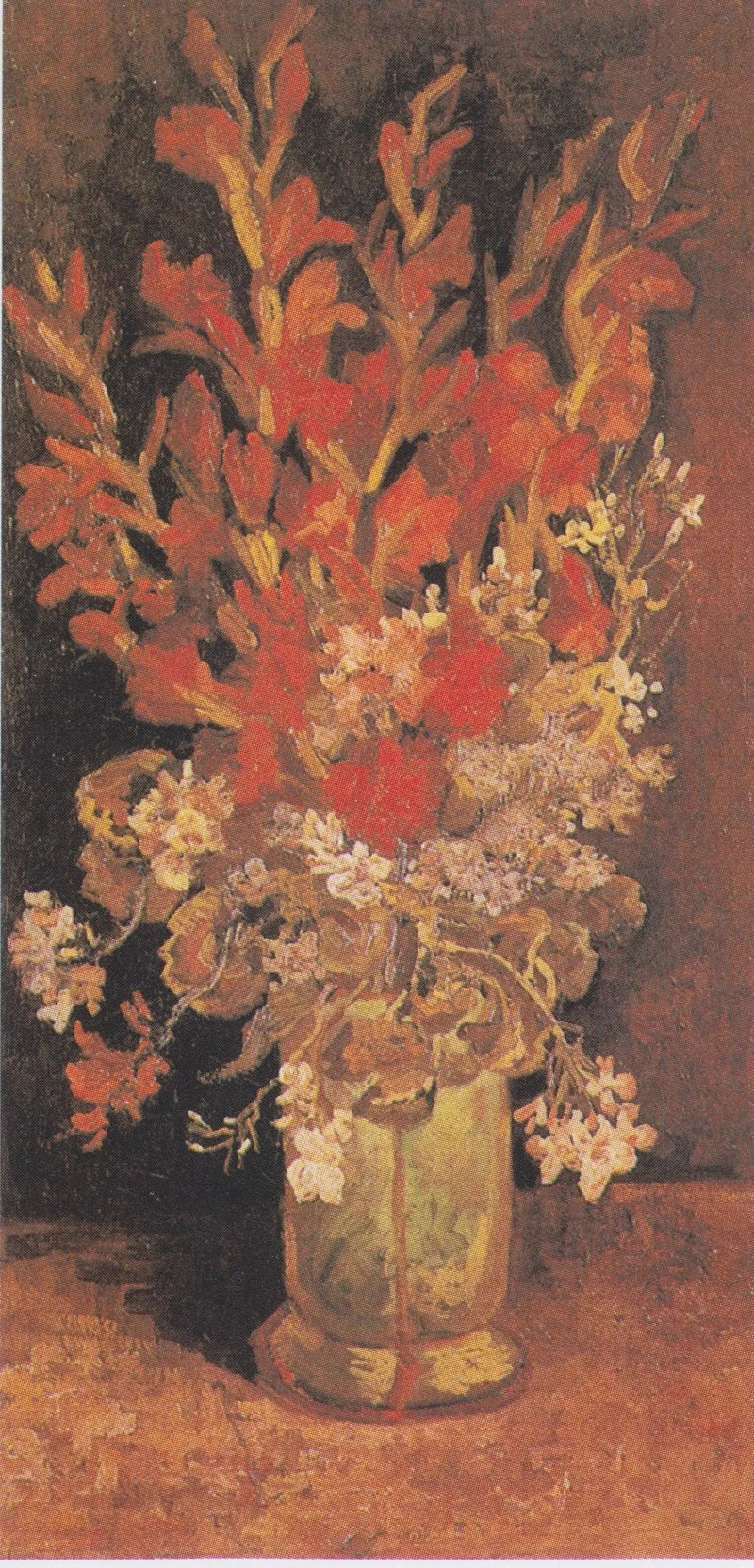אגרטל עם גלדיולות וציפורנים - Vincent van Gogh