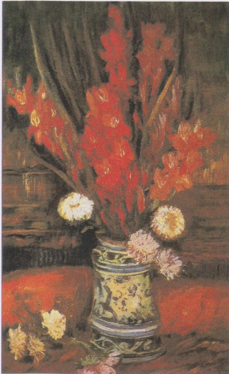 אגרטל עם גלדיולות אדומות - Vincent van Gogh