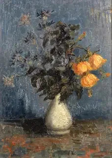 vase לבן עם ורדים ופרחים אחרים - וינסנט ואן גוך