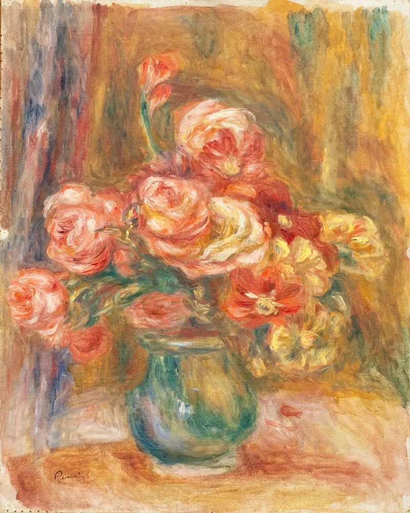 vase של ורדים - פייר-אוגוסט רנואר