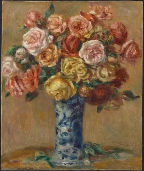 vase של פרחים - פייר-אוגוסט רנואר