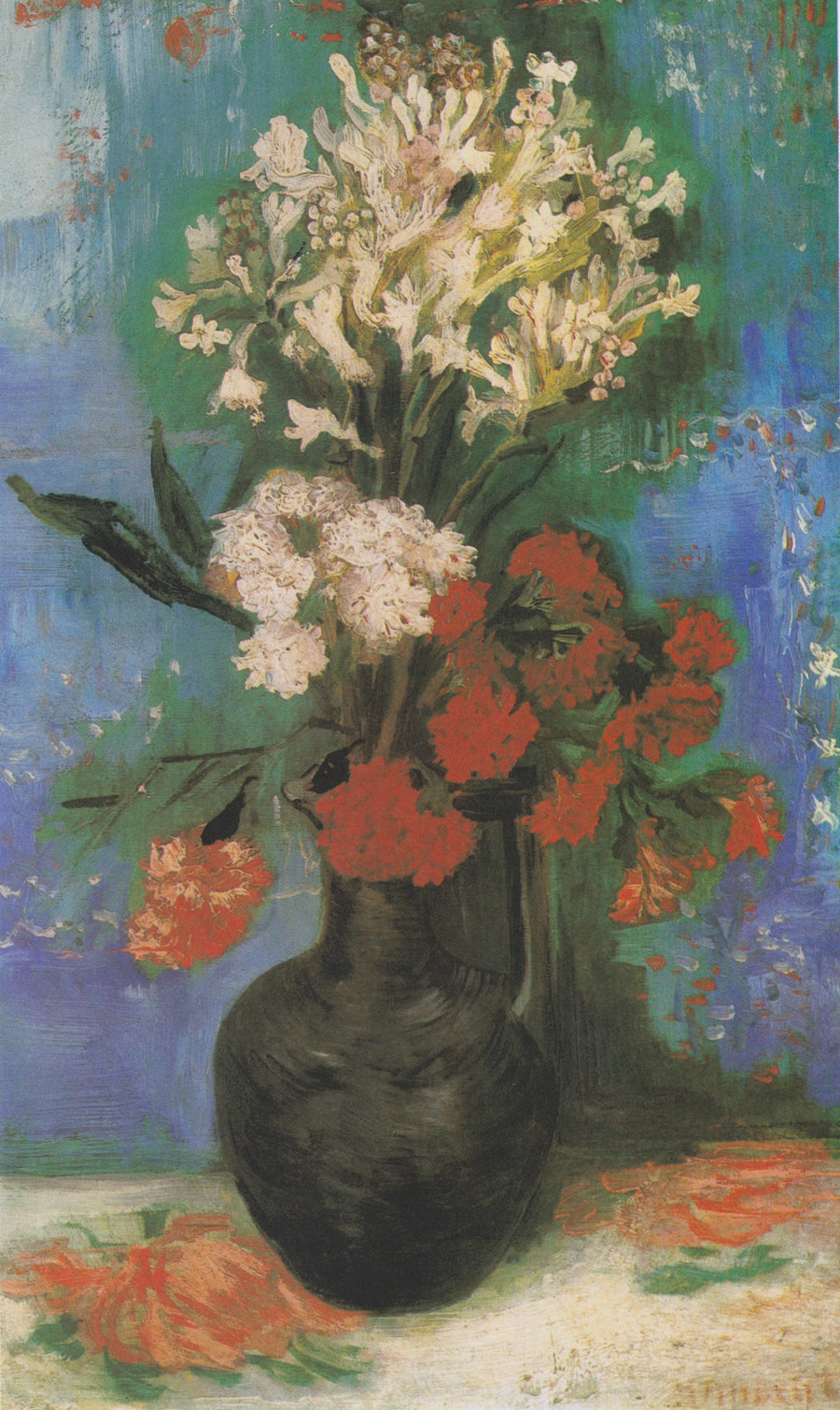 אגרטל עם ציפורני חתול ופרחים נוספים - Vincent van Gogh