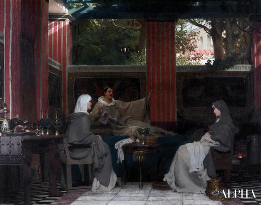 Venantius Fortunatus lisant ses poèmes à Radegonda VI - Lawrence Alma-Tadema Reproductions de tableaux à la peinture à