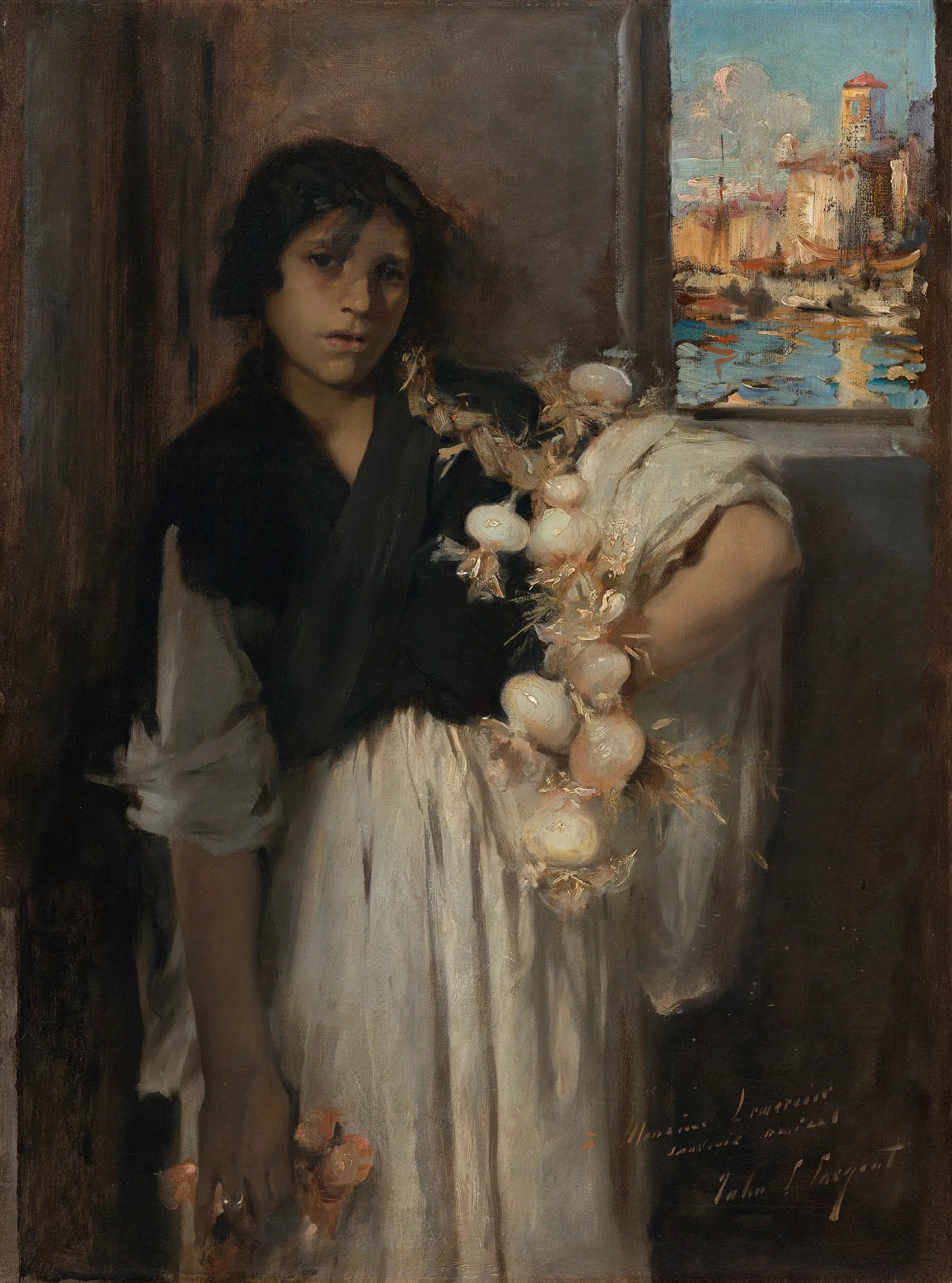 Reproduction du tableau « Vendeur d'oignons vénitien - John Singer Sargent » par Alpha Reproduction en peinture à l’huile