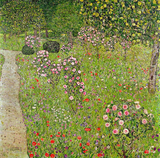 Verger avec des roses - Gustav Klimt - Reproductions de tableaux et peintures haut de gamme