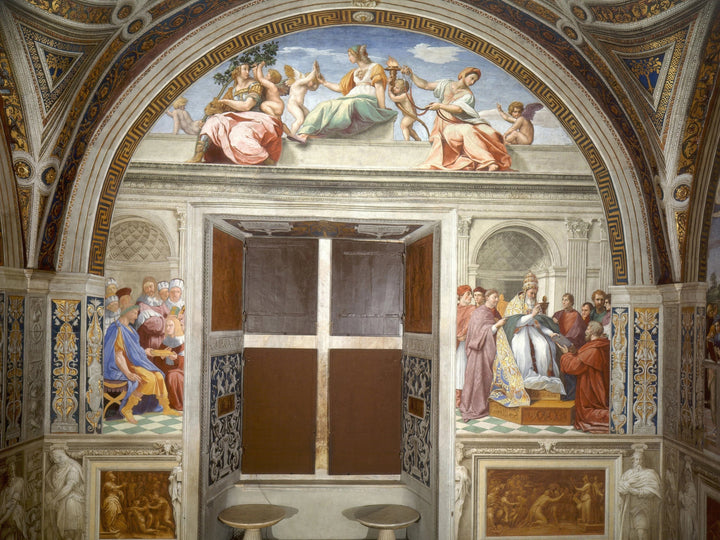 המעלות הקרדינליות והתיאולוגיות והחוק, 1511 - Raphaël וסדנה