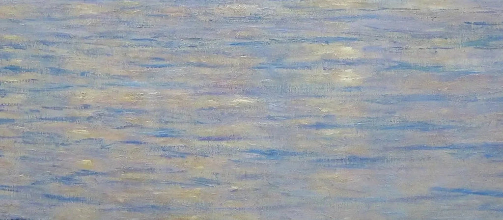 Détail des reflets matinaux sur la Seine dans Vétheuil, le matin W1646