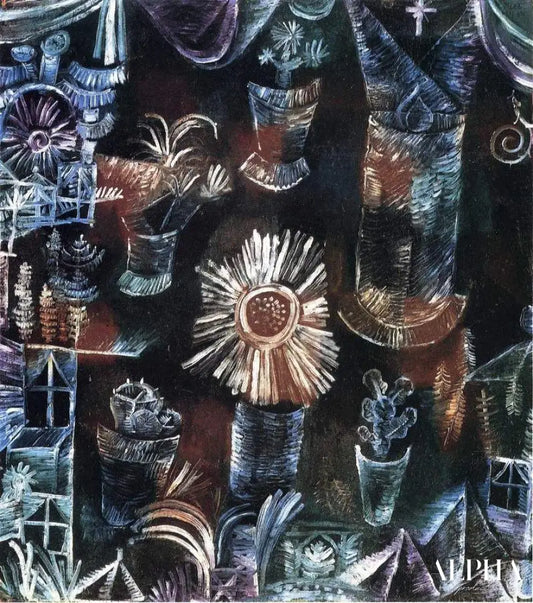 Vie avec la floraison de chardon - Paul Klee - Reproductions de tableaux et peintures haut de gamme