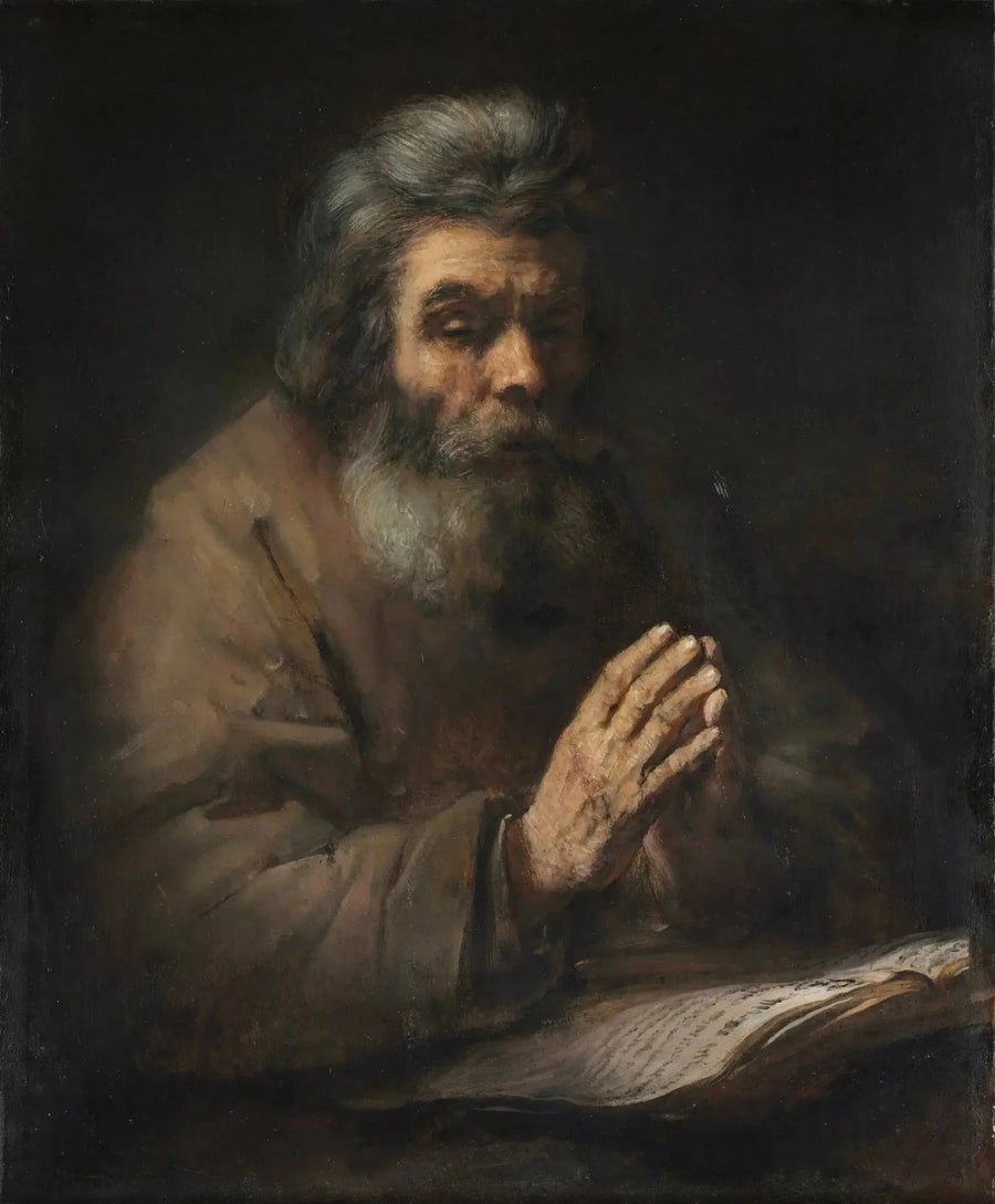 Vieil homme en prière — suiveur de Rembrandt, années 1660 ou après, Cleveland Museum of Art